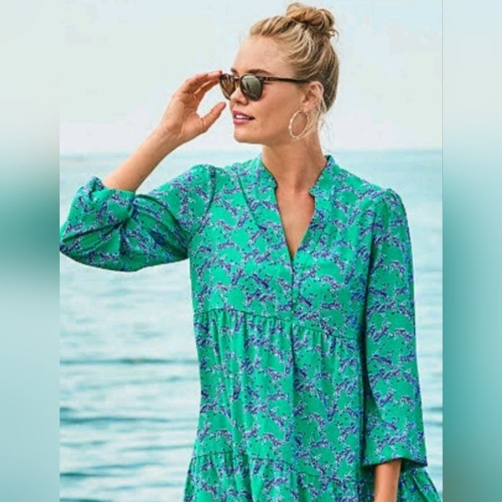 Lilly Pulitzer Winona Stretch Dress Green Heebee Zeebees Zebra XS